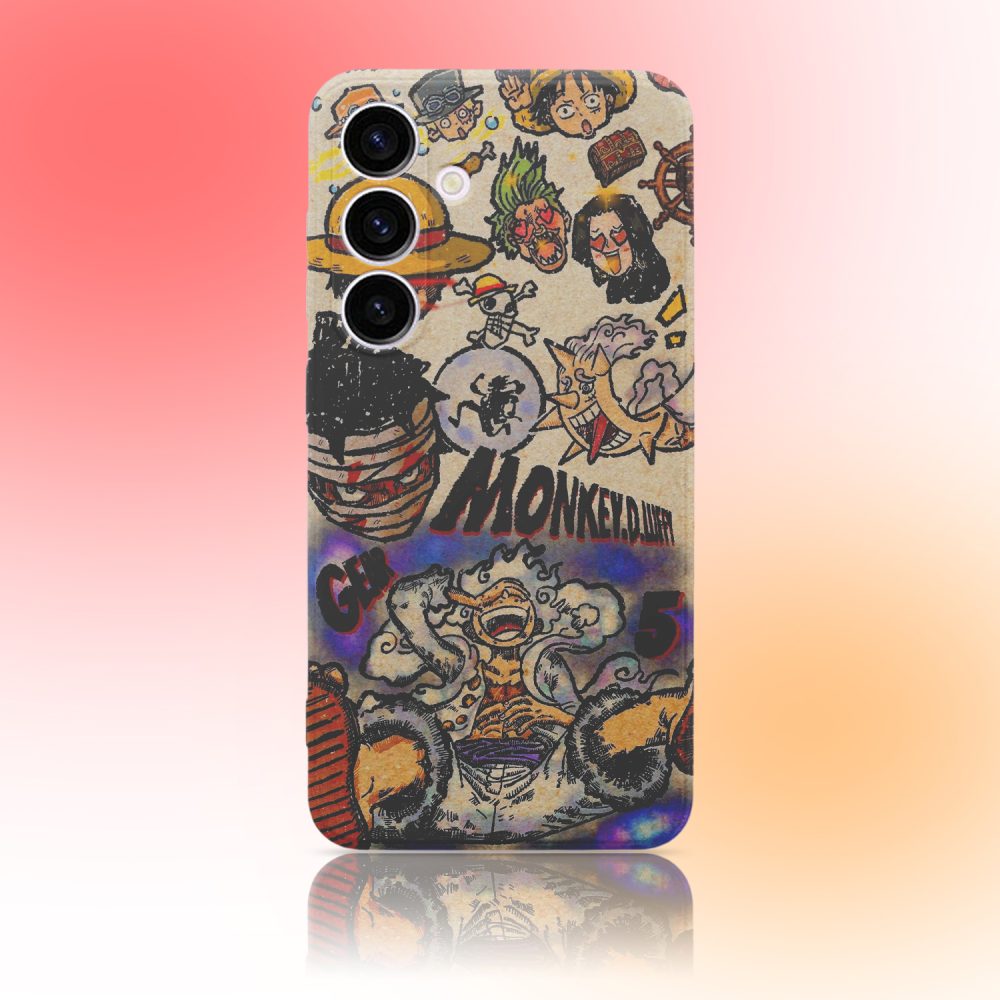 Painted One Piece Gear 5 Luffy Phone Case for Samsung