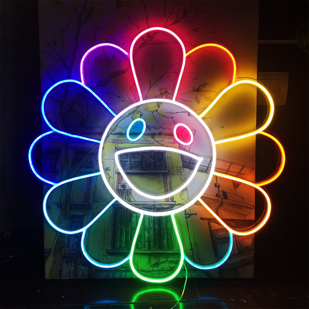 Cartoon Sun Flower Neon Sign