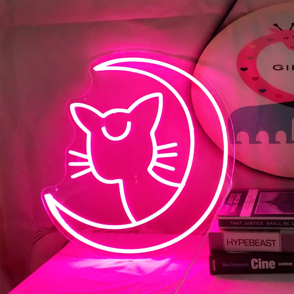 Moon Cat Neon Sign