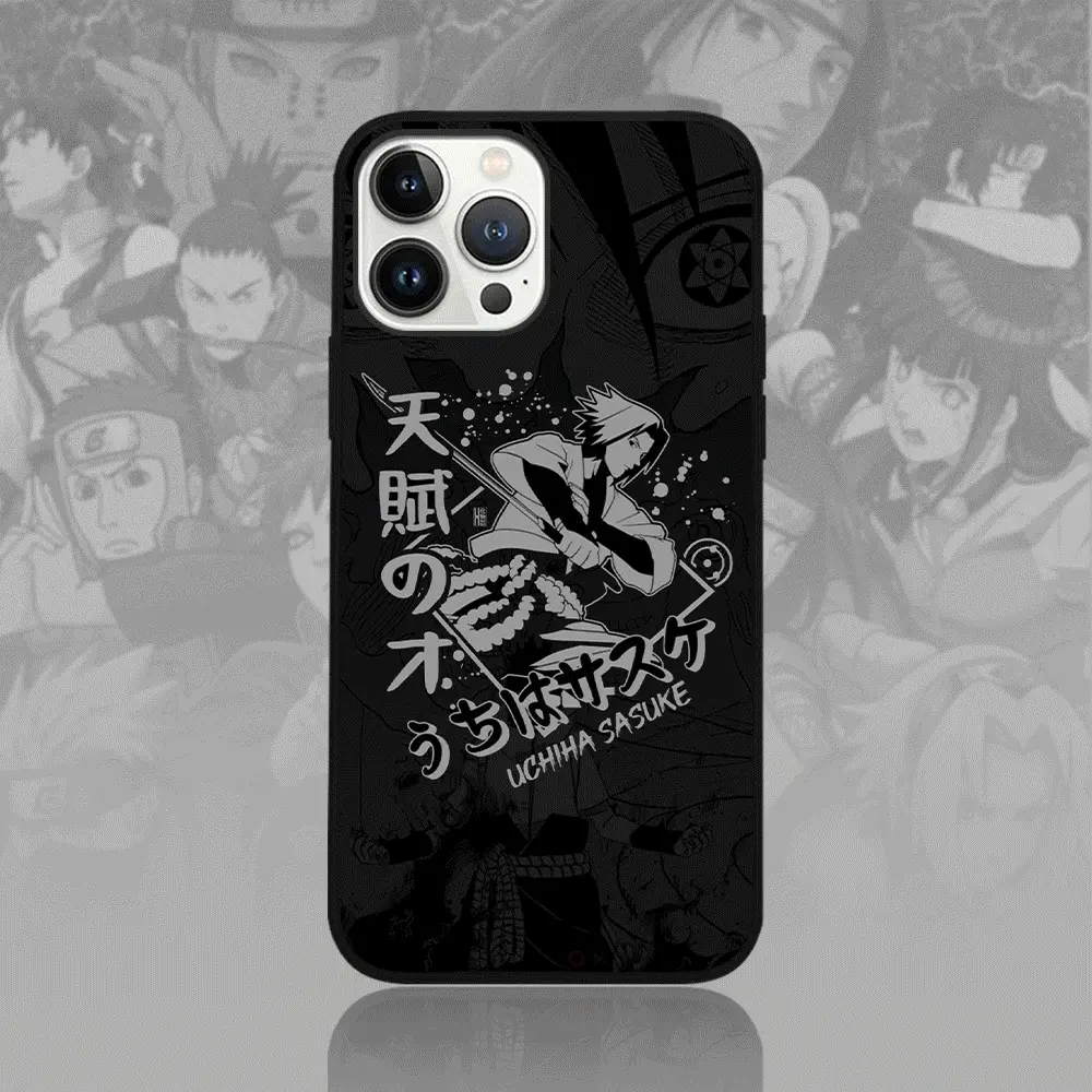 Ninja Uchiha Sasuke Black and White LED Phone Case