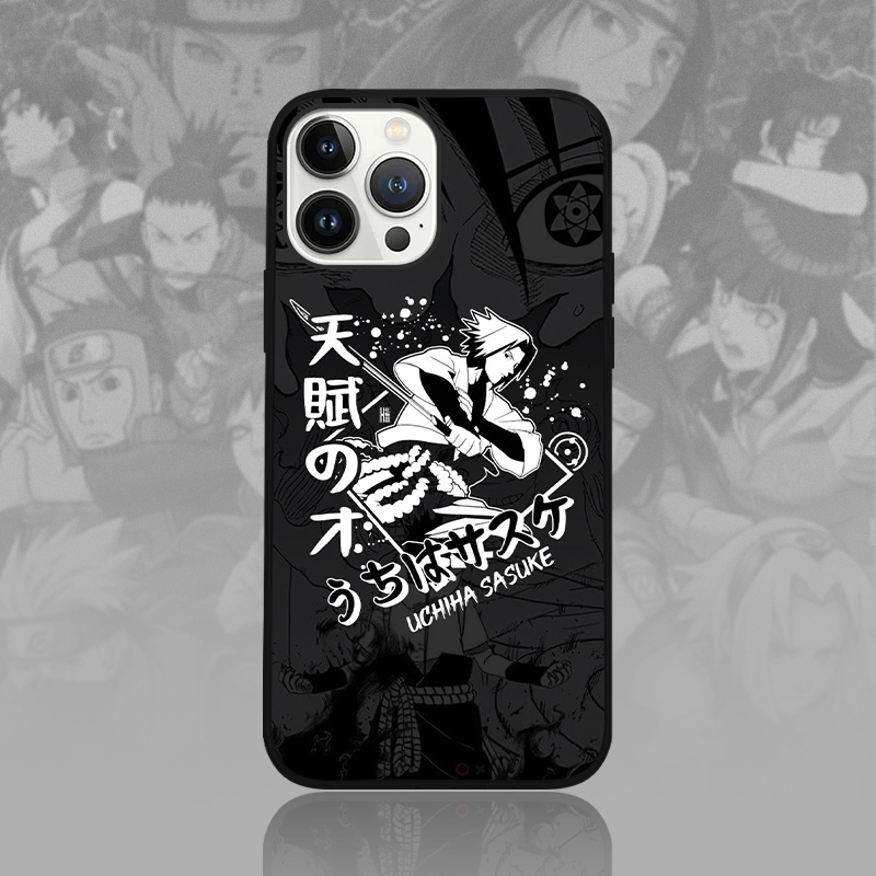 Ninja Uchiha Sasuke Black and White LED Phone Case - Image 4