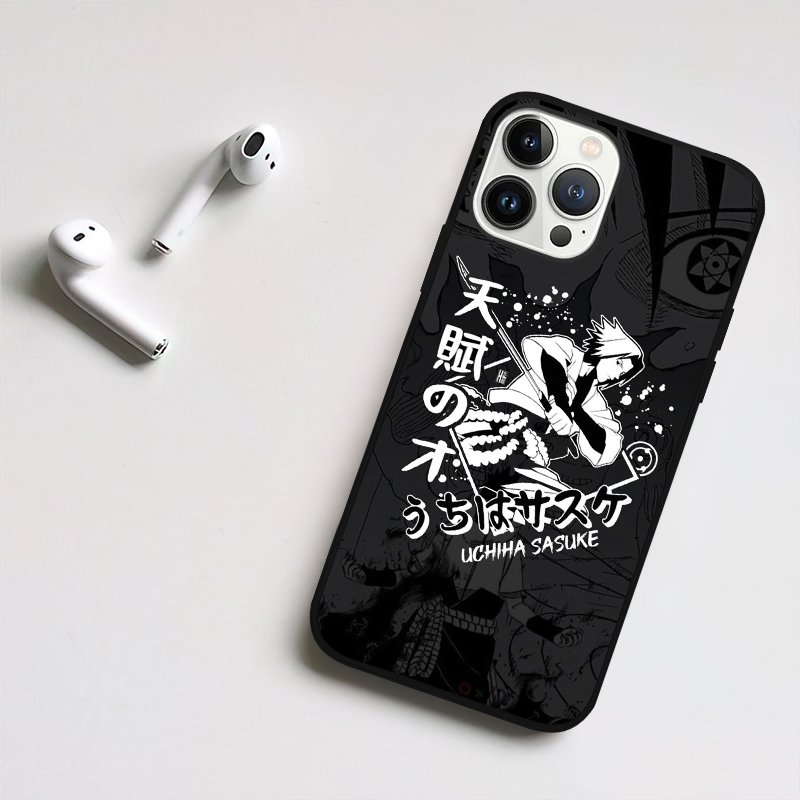 Ninja Uchiha Sasuke Black and White LED Phone Case - Image 3