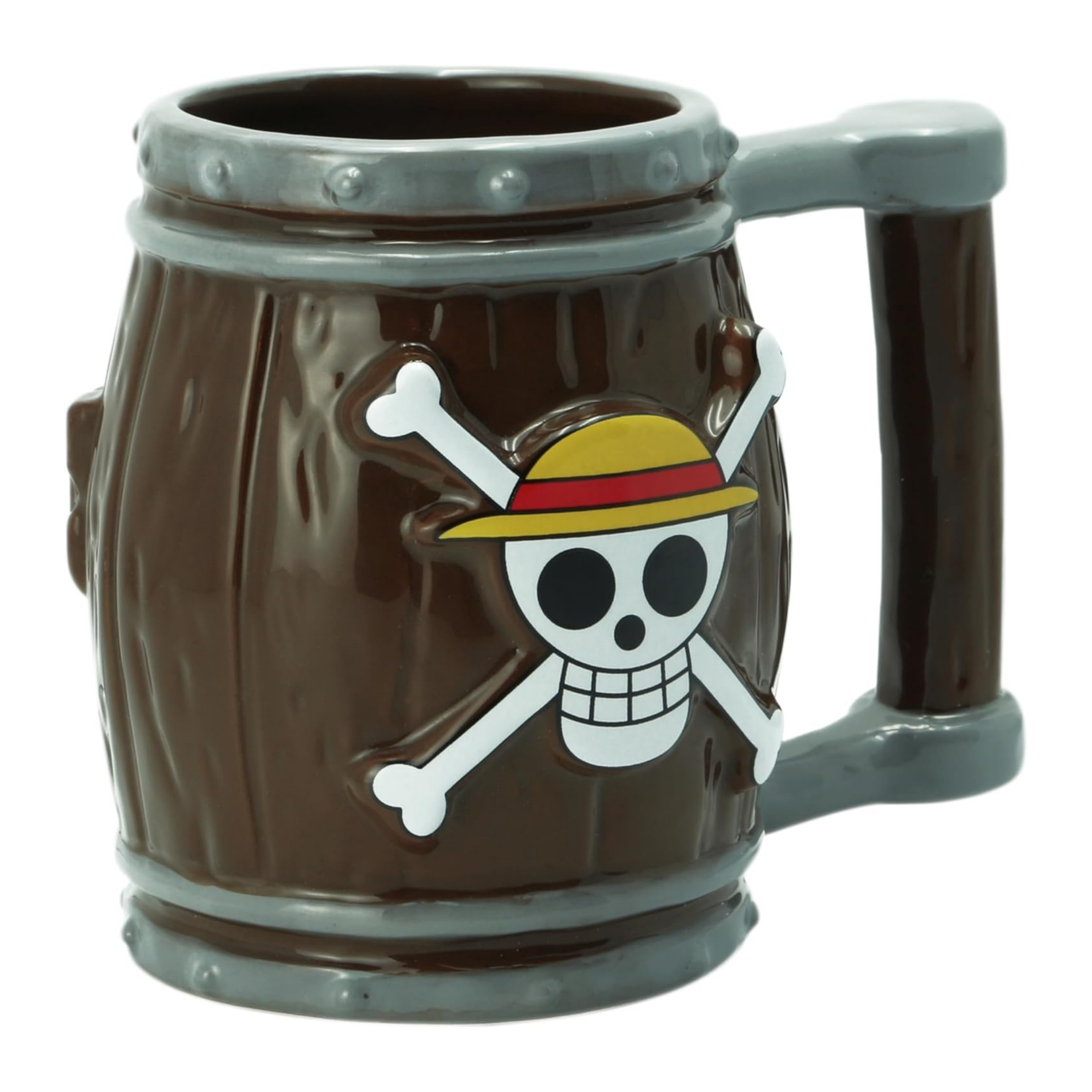 OP Anime Straw Hat Jolly Roger Barrel Ceramic Coffee Tea 3D Mug - Image 4