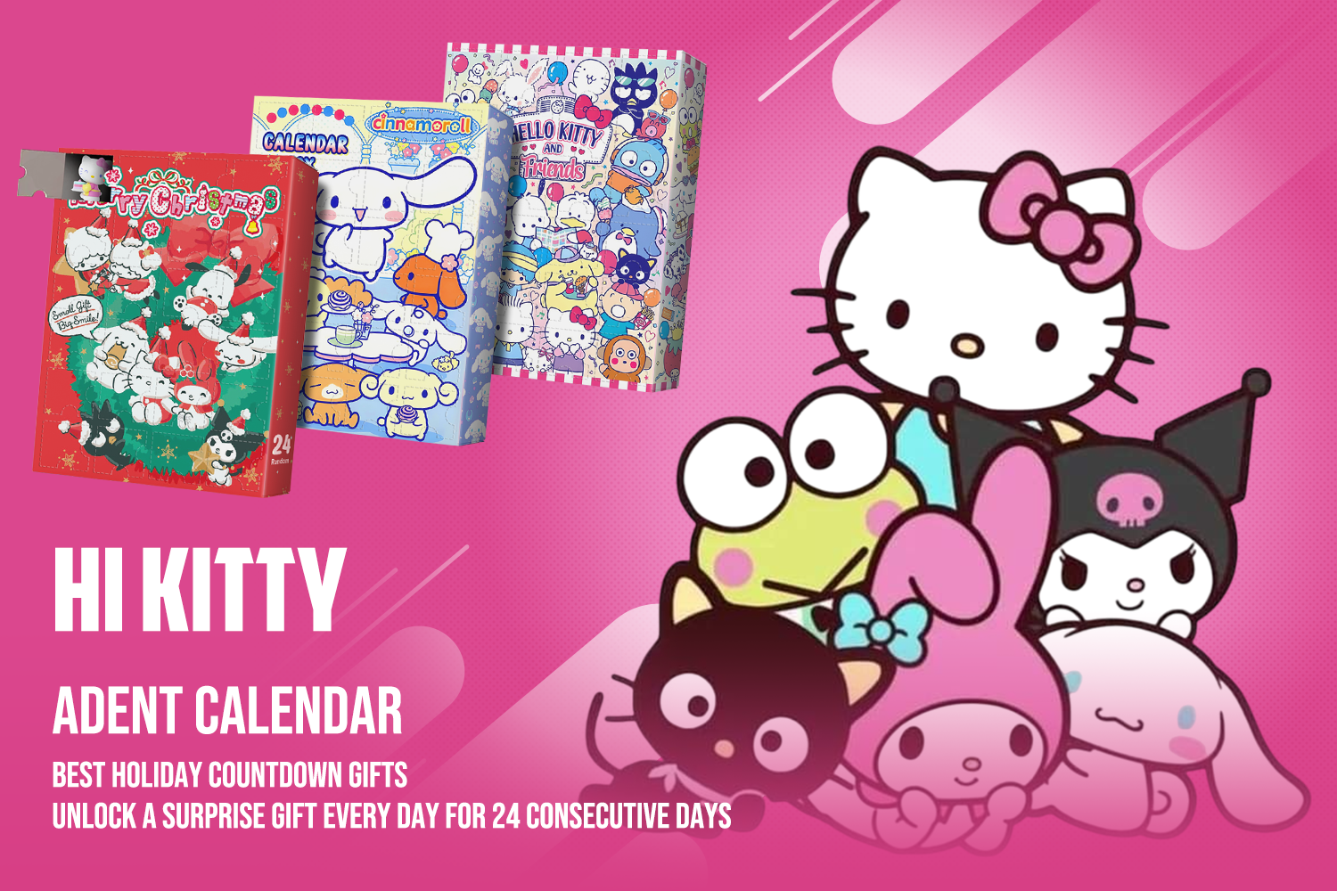 Hello Kitty Advent Calendar - Unbox a mini figurine each day for 24 days