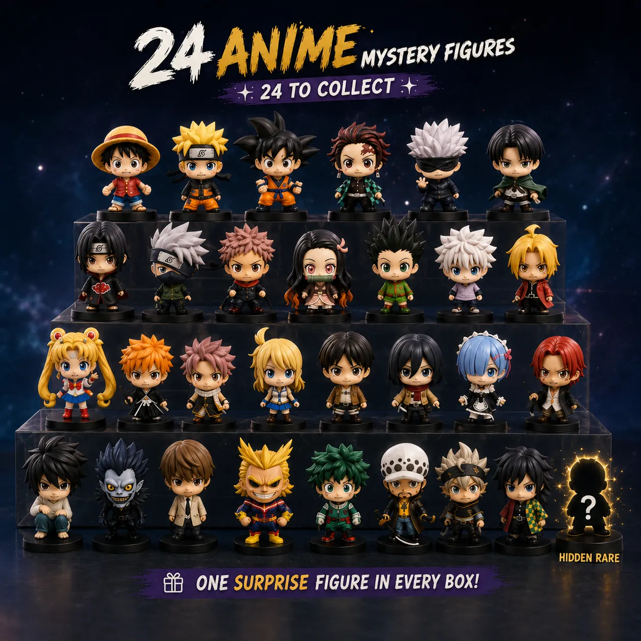 24 Anime Mystery Figures Blind Box Advent Calendar